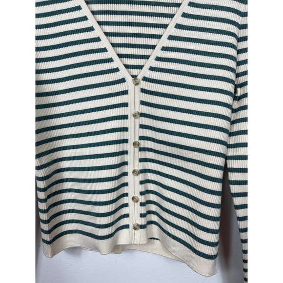 Madewell Carmon Crop Cardigan Sweater in Stripe Size L - Picture 7 of 12
